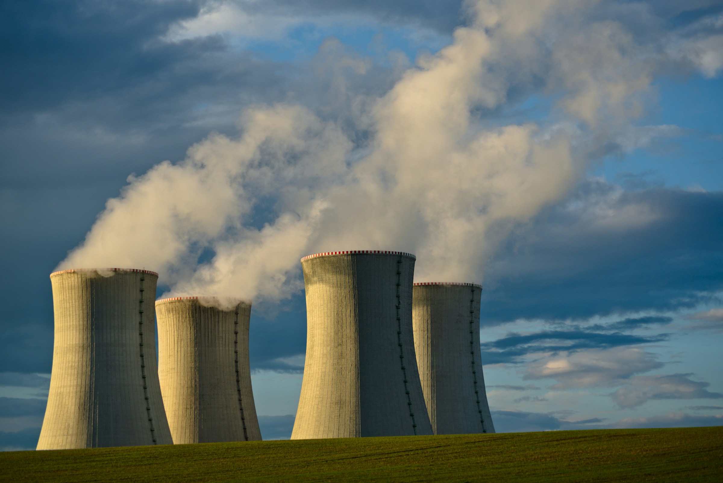 Nuclear power plant cooling towers.